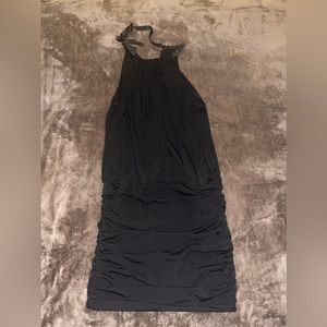 Black dress with gems around the neckline 🖤